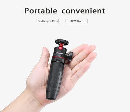 Foldable Mini Tripod Mount 1/4'' Tripod Monopod Hand Grip Universal