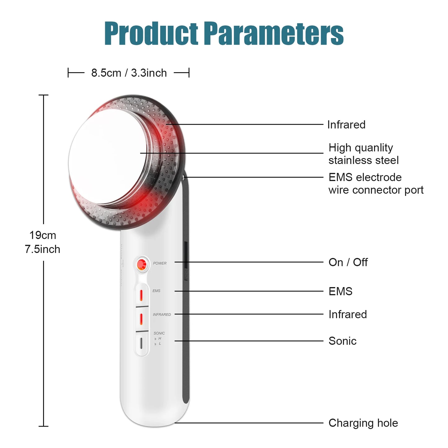 3 in 1 Face Lift Devices EMS RF Microcurrent Skin Rejuvenation Women Facial Massager