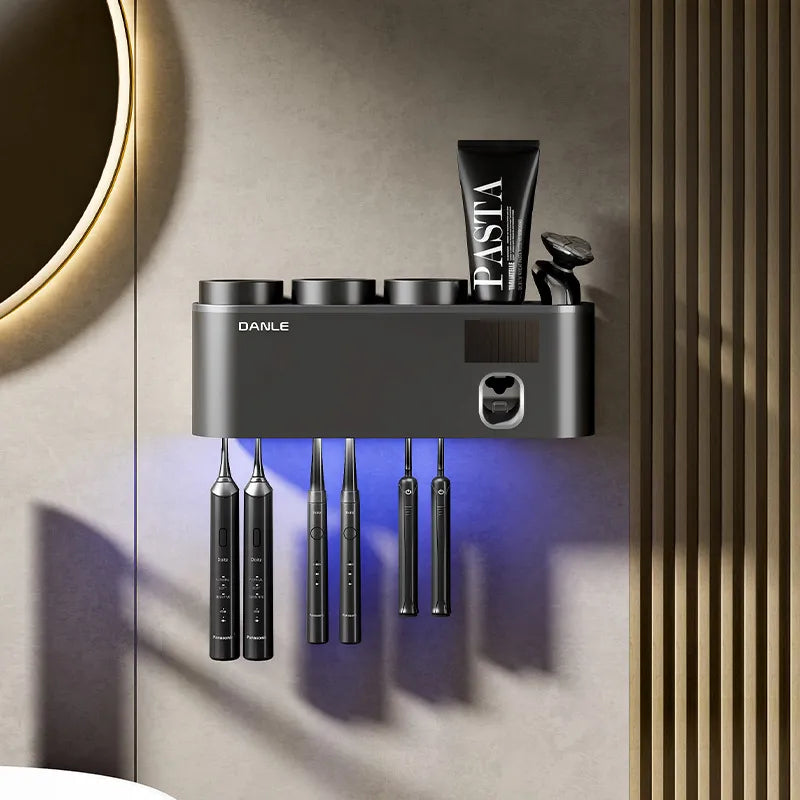 Multi-Functional Smart Toothbrush Holder Wall-Mounted With UV