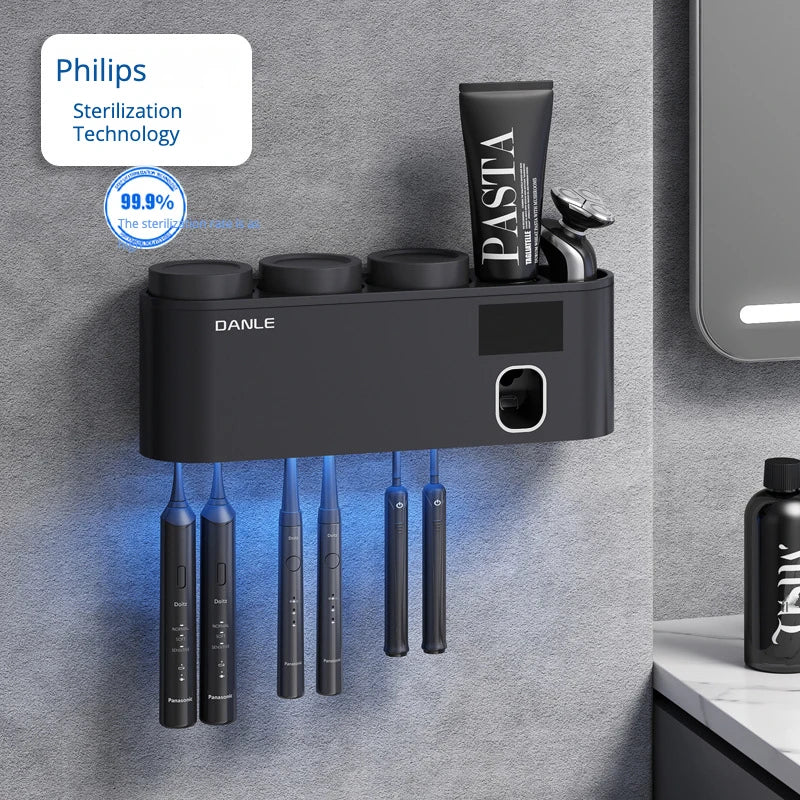 Multi-Functional Smart Toothbrush Holder Wall-Mounted With UV