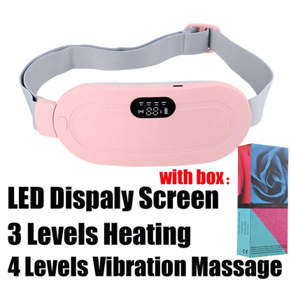 Electric Menstrual Cramp Massager Vibrating Heating Belt for Relief Pain Waist Stomach Abdominal Warm Belt