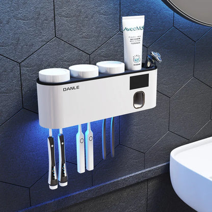 Multi-Functional Smart Toothbrush Holder Wall-Mounted With UV