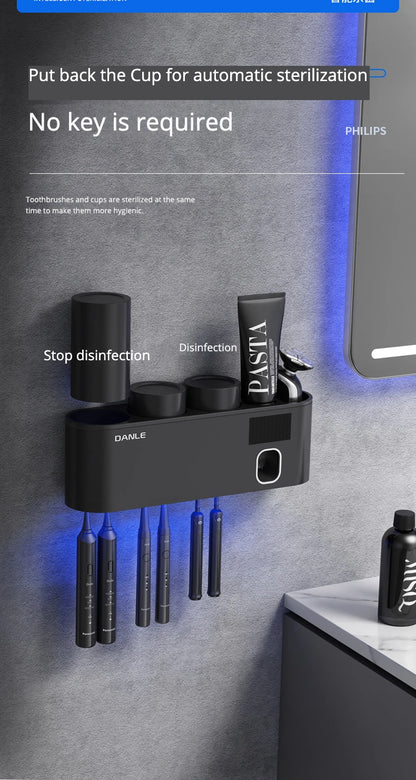 Multi-Functional Smart Toothbrush Holder Wall-Mounted With UV