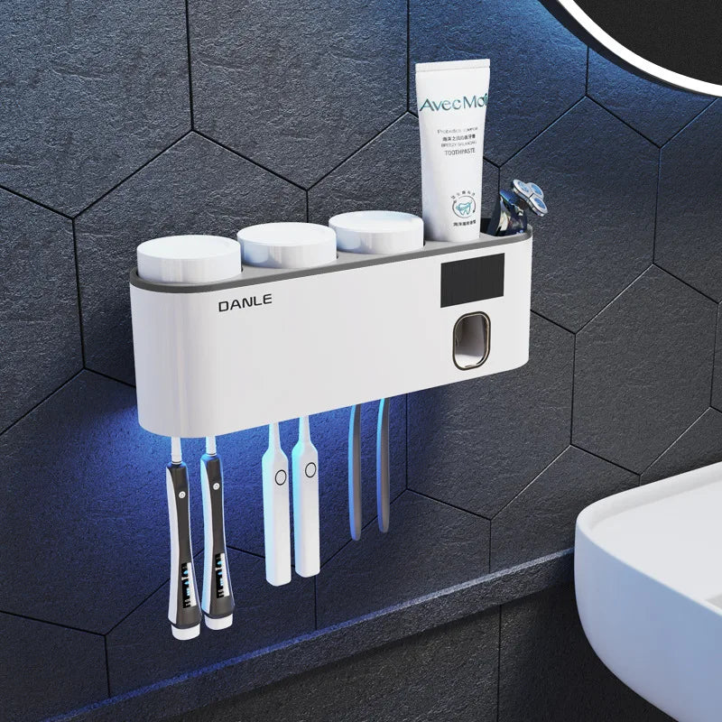 Multi-Functional Smart Toothbrush Holder Wall-Mounted With UV