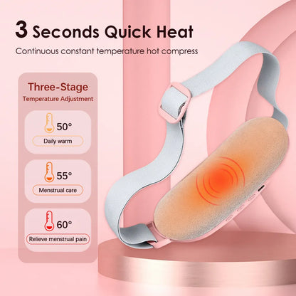 Electric Menstrual Cramp Massager Vibrating Heating Belt for Relief Pain Waist Stomach Abdominal Warm Belt