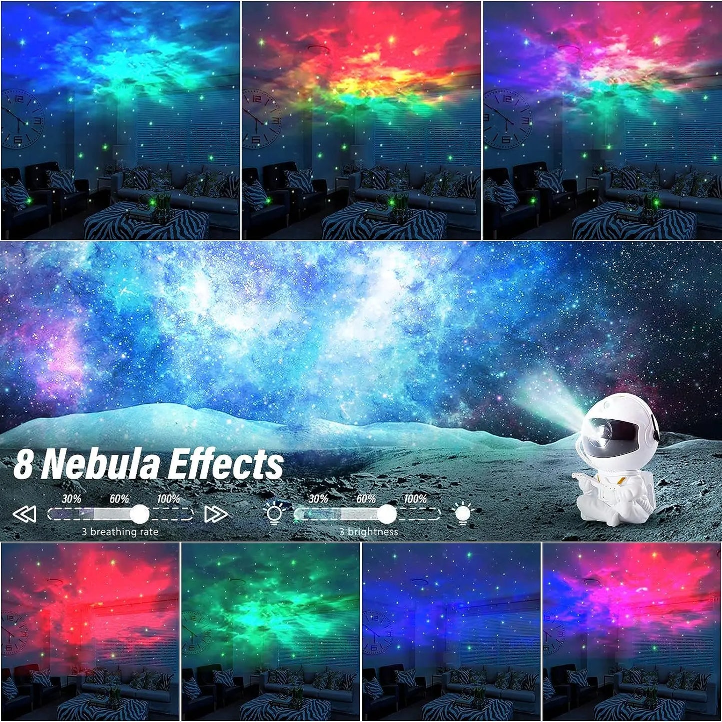 Astronaut Star Projector Galaxy Night Light Space Starry Nebula Ceiling LED Lamp