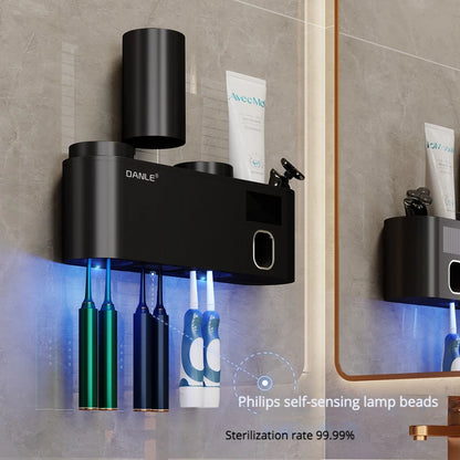 Multi-Functional Smart Toothbrush Holder Wall-Mounted With UV