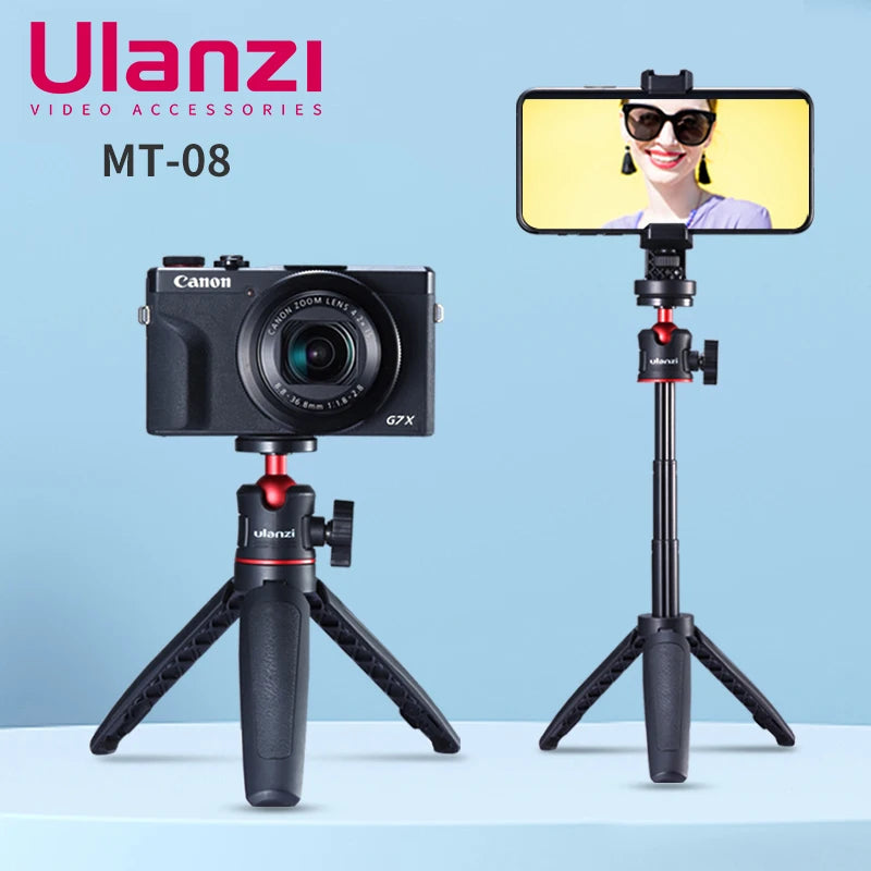 Foldable Mini Tripod Mount 1/4'' Tripod Monopod Hand Grip Universal