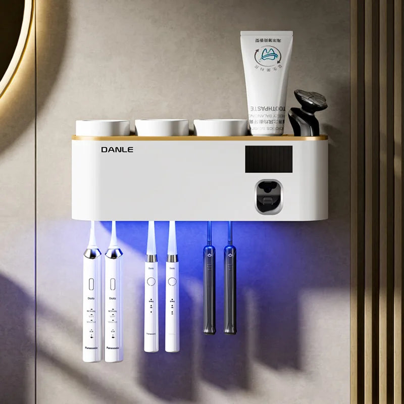 Multi-Functional Smart Toothbrush Holder Wall-Mounted With UV