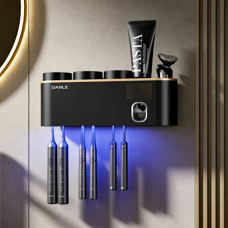 Multi-Functional Smart Toothbrush Holder Wall-Mounted With UV