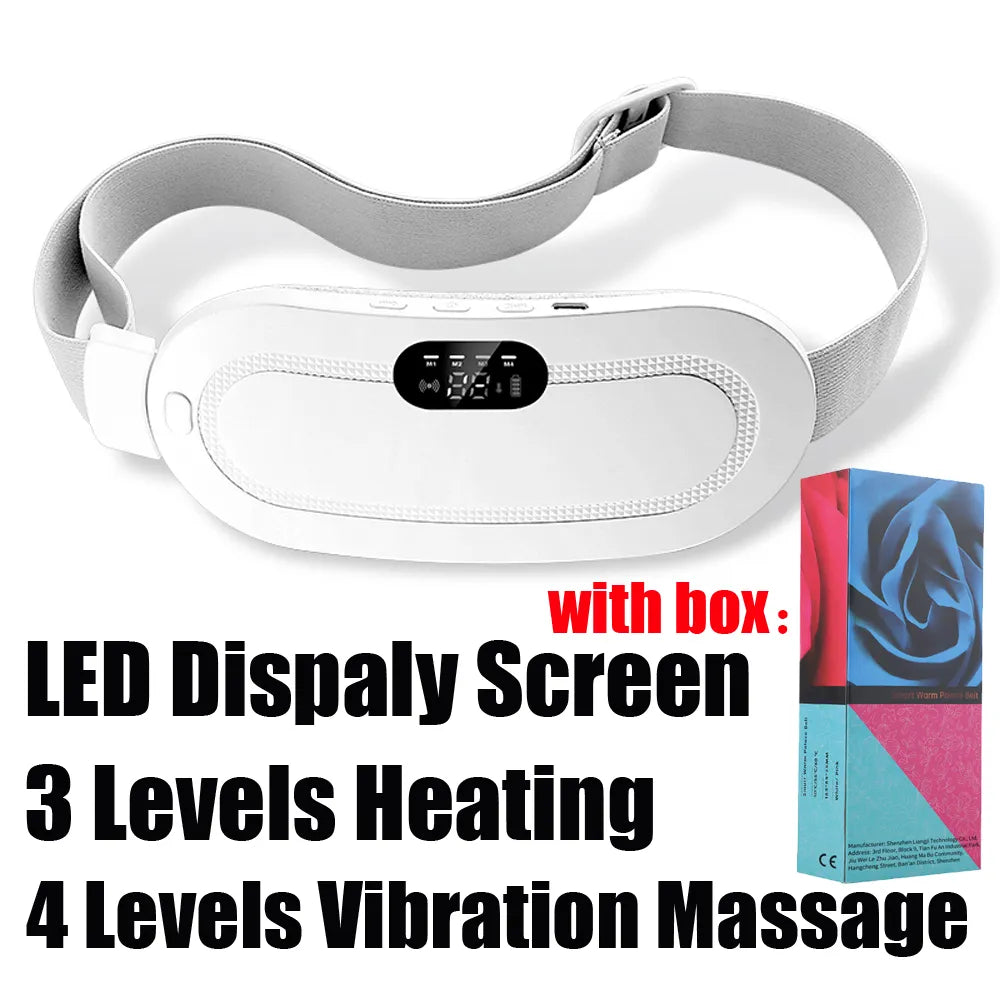 Electric Menstrual Cramp Massager Vibrating Heating Belt for Relief Pain Waist Stomach Abdominal Warm Belt