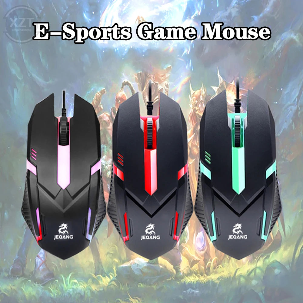 USB Wired Mini RGB Gaming Mouse 1000 DPI Optical 3 Button