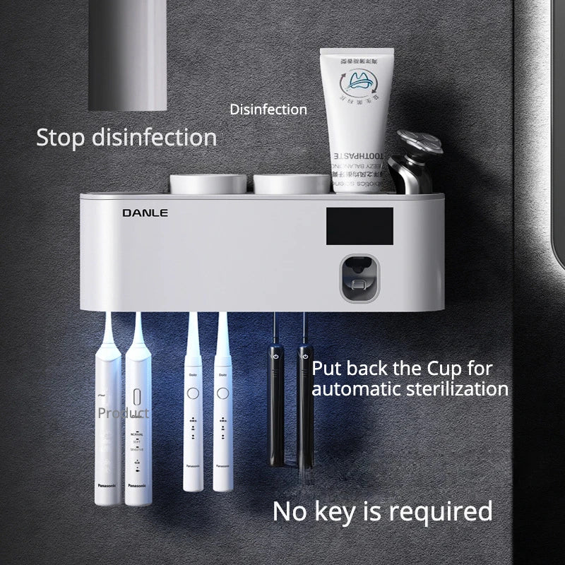 Multi-Functional Smart Toothbrush Holder Wall-Mounted With UV