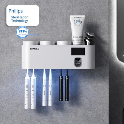 Multi-Functional Smart Toothbrush Holder Wall-Mounted With UV