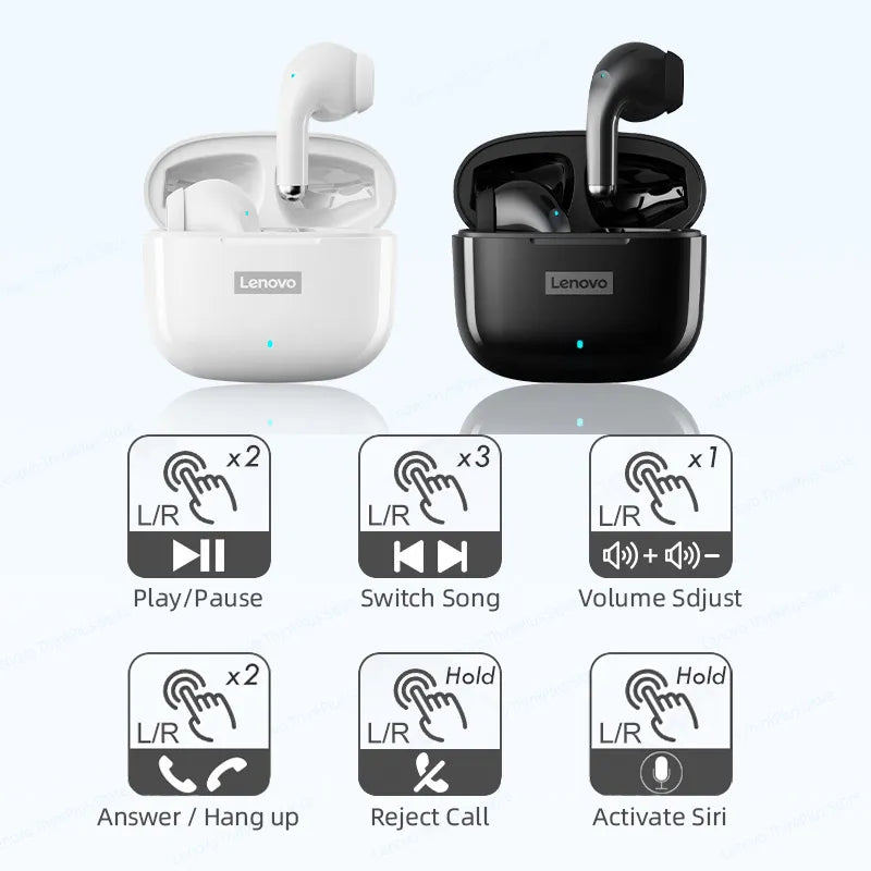 Lenovo LP40 Pro TWS Earphones Wireless Bluetooth 5.1 Sport Noise Reduction Headphones Touch Control