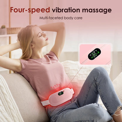 Electric Menstrual Cramp Massager Vibrating Heating Belt for Relief Pain Waist Stomach Abdominal Warm Belt