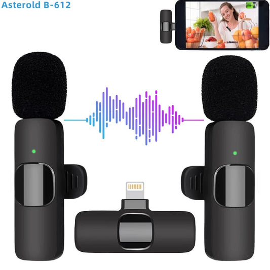 Wireless Lavalier Microphone Smartphone Portable Audio Recording