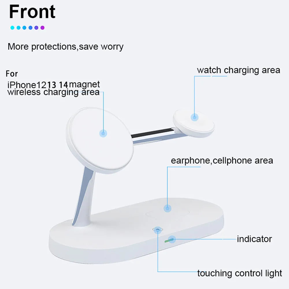 3 in 1 Wireless Fast Charging Magnetic Stand For iPhone Apple Watch And AirPods