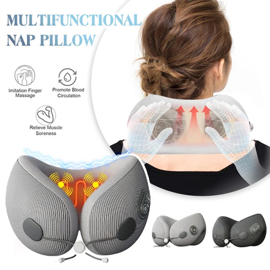 U-shaped Heated Ergonomic Memory Foam Neck Pillow Massage